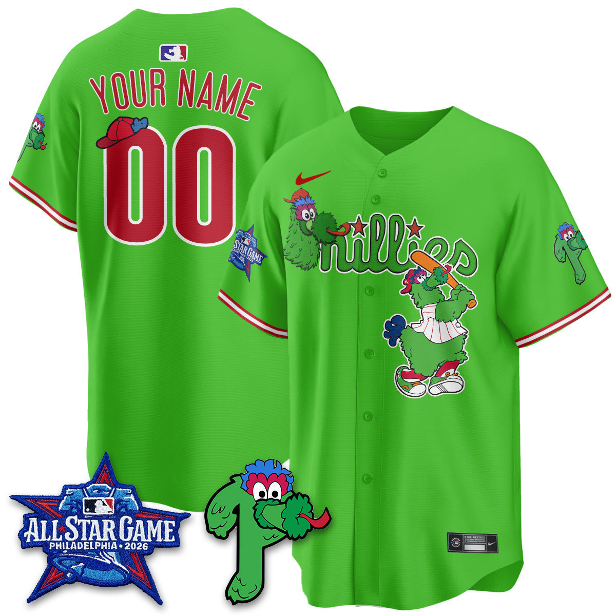 Philadelphia Phillies Phanatic Vapor Limited Custom Jersey - Stitched