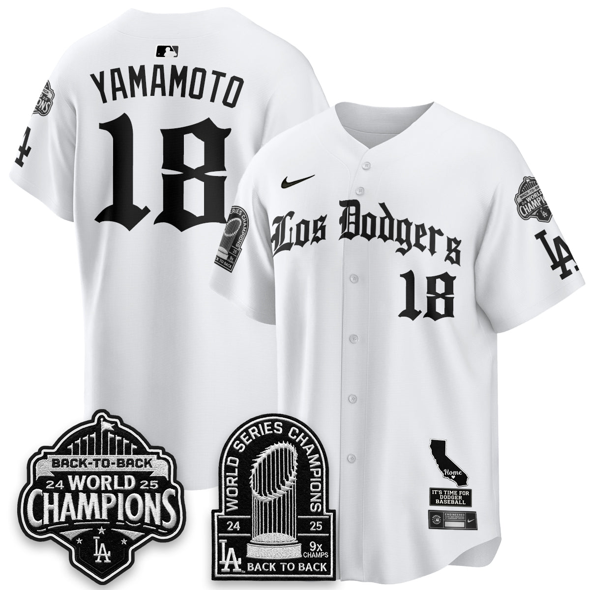 Los Angeles Dodgers World Series Champions Vapor Premier Limited Gothic Edition Jersey - Stitched-Cuztomshoes