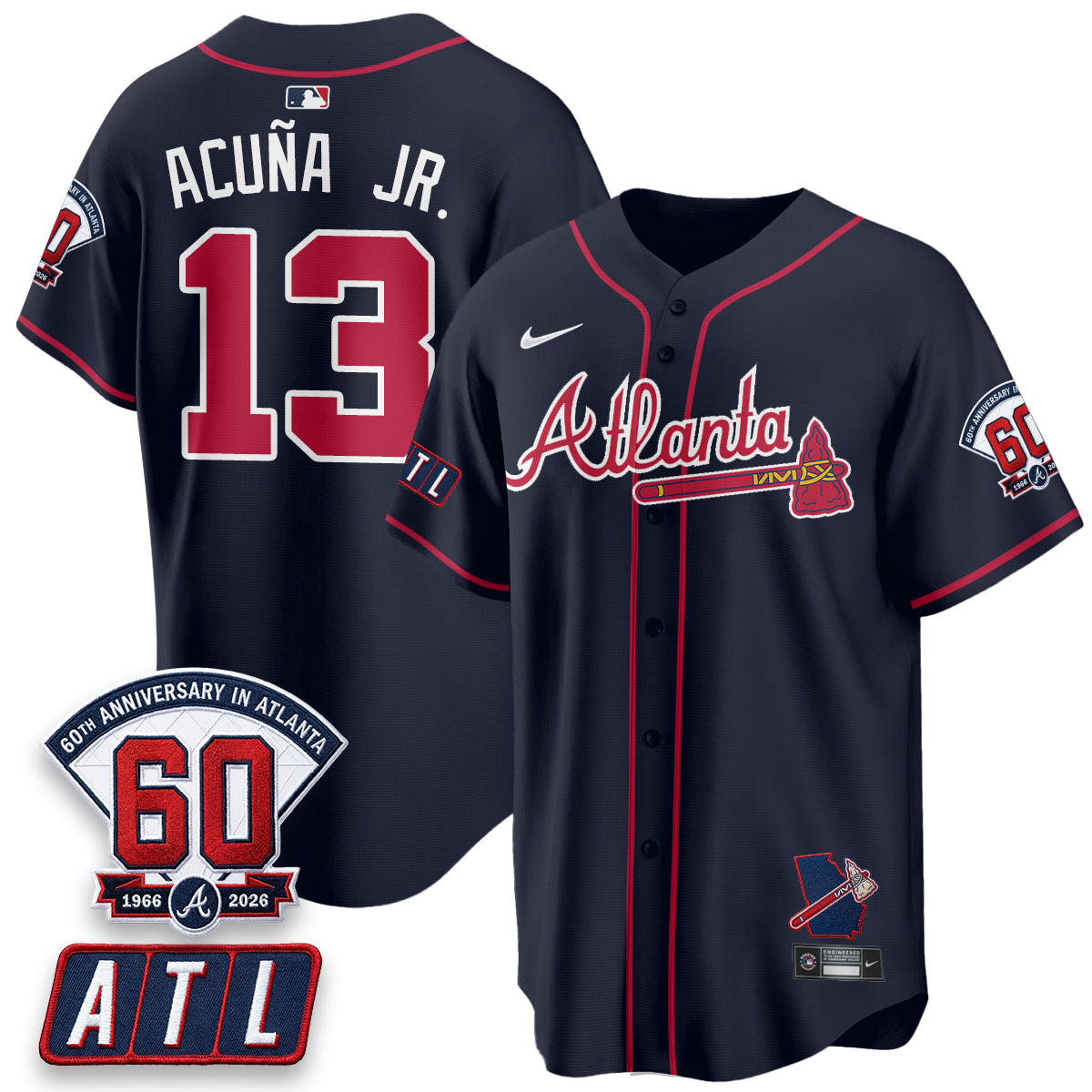 Atlanta Braves 2026 60th Anniversary Vapor Limited Jersey - Stitched