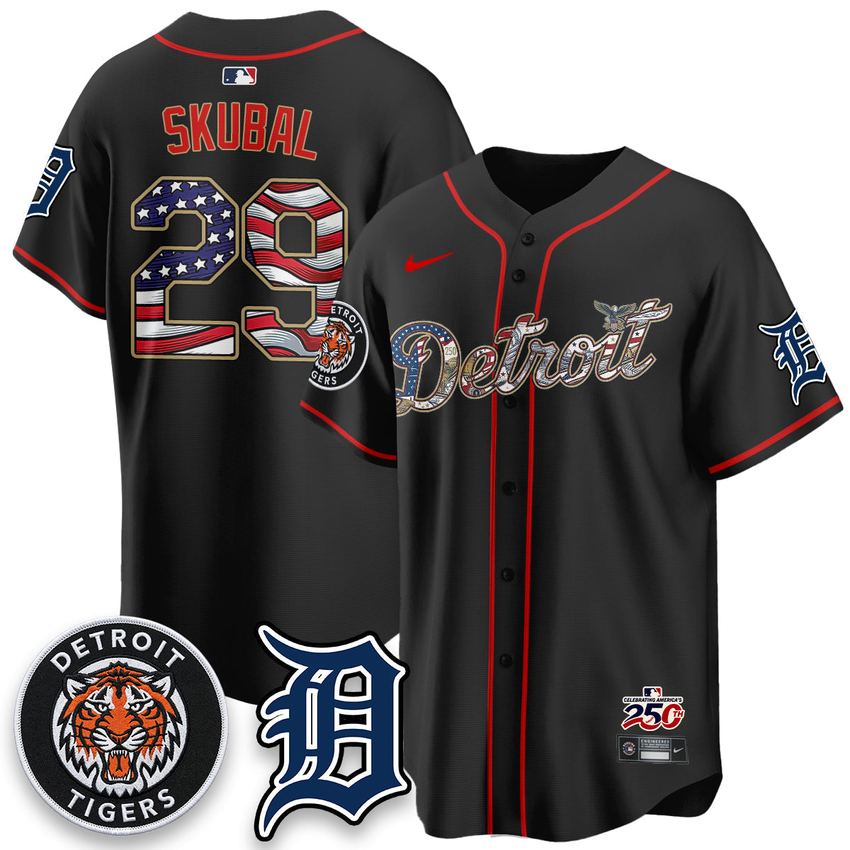 Detroit Tigers 2026 Independence Day USA Vapor Limited Jersey - Stitched