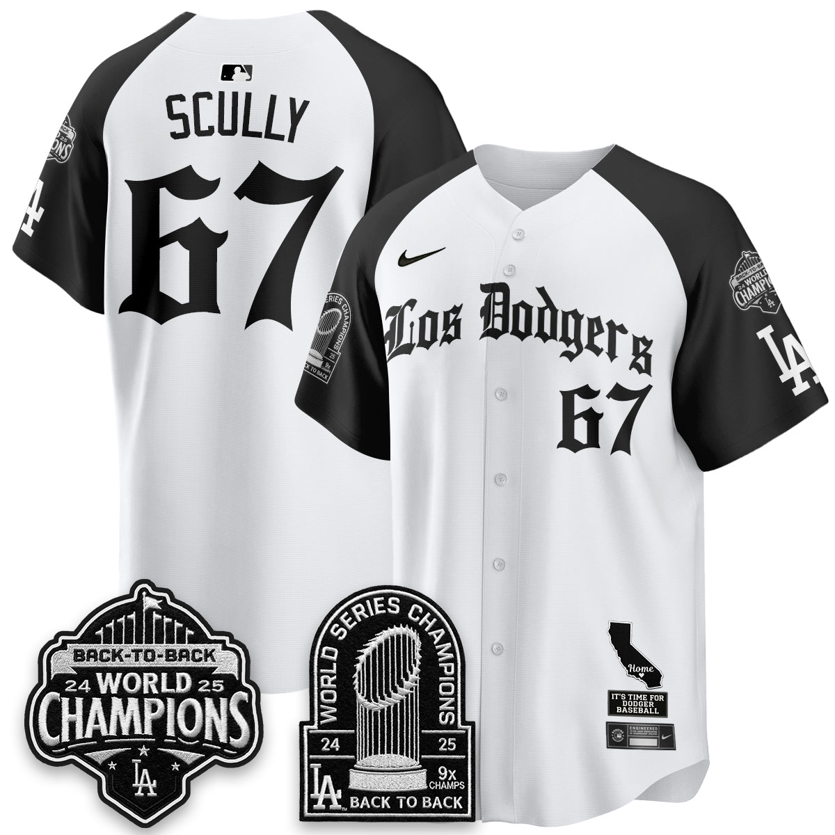 Los Angeles Dodgers World Series Champions Vapor Premier Limited Gothic Edition Jersey - Stitched-Cuztomshoes