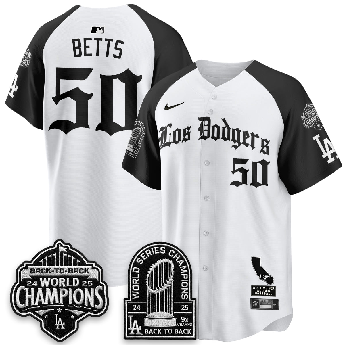 Los Angeles Dodgers World Series Champions Vapor Premier Limited Gothic Edition Jersey - Stitched-Cuztomshoes