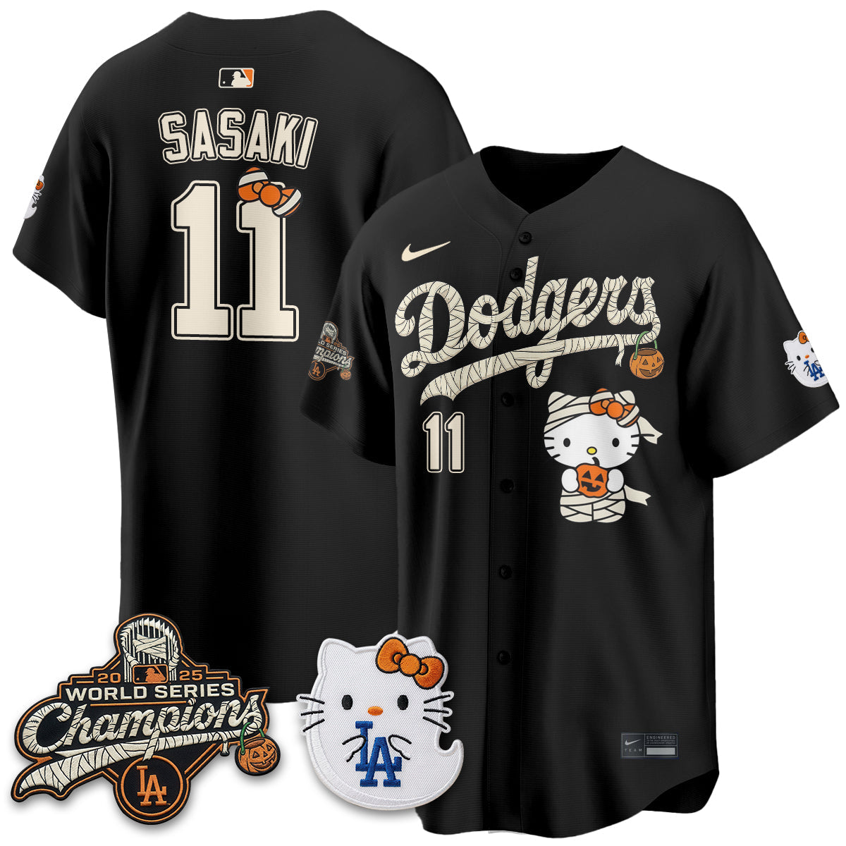 Los Angeles Dodgers Halloween 2026 Vapor Jersey V2- Stitched-Cuztomshoes