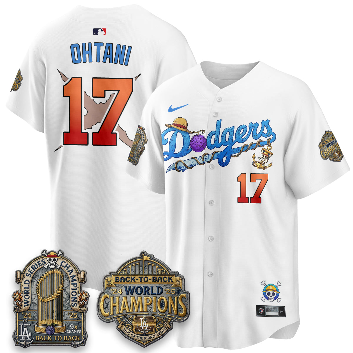 Los Angeles Dodgers x OP Japanese Cartoon Vapor Limited Jersey V2- Stitched-Cuztomshoes