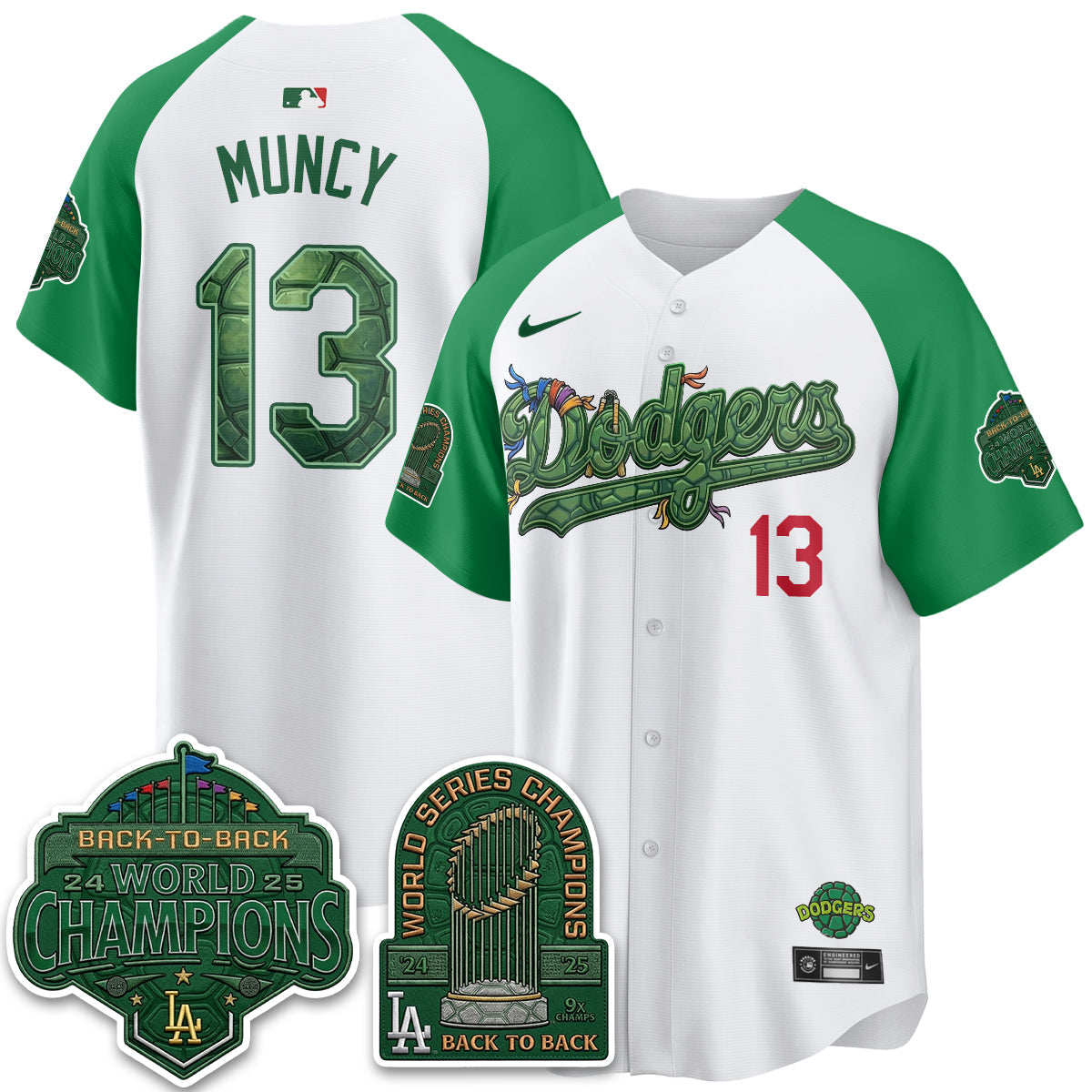 Los Angeles Dodgers x TMNT 2026 Vapor Jersey - Stitched-Cuztomshoes