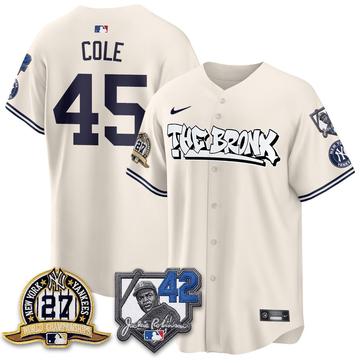 New York Yankees The Bronx 2026 Jackie Robinson Day Vapor Limited Jersey - Stitched