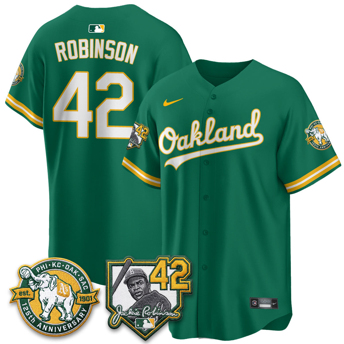 Athletics 2026 Jackie Robinson Day - Celebrating 125 Years Limited Vapor Jersey - Stitched-Cuztomshoes