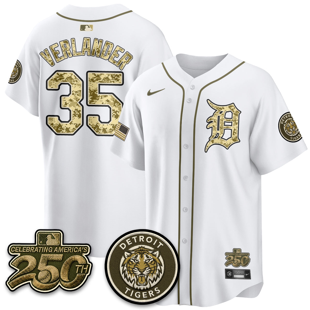Detroit Tigers 2026 Armed Forces Day Jersey - Stitched