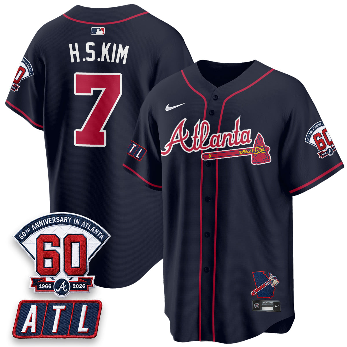 Atlanta Braves 2026 60th Anniversary Vapor Limited Jersey - Stitched