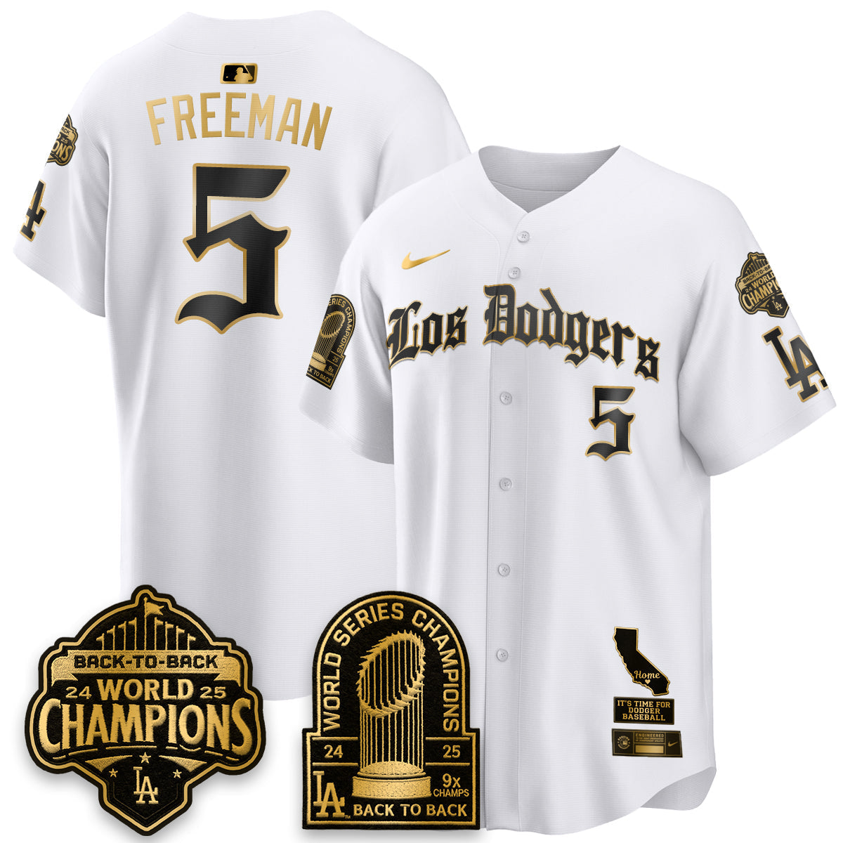 Los Angeles Dodgers World Series Champions Vapor Premier Limited Gothic Edition Jersey - Stitched-Cuztomshoes