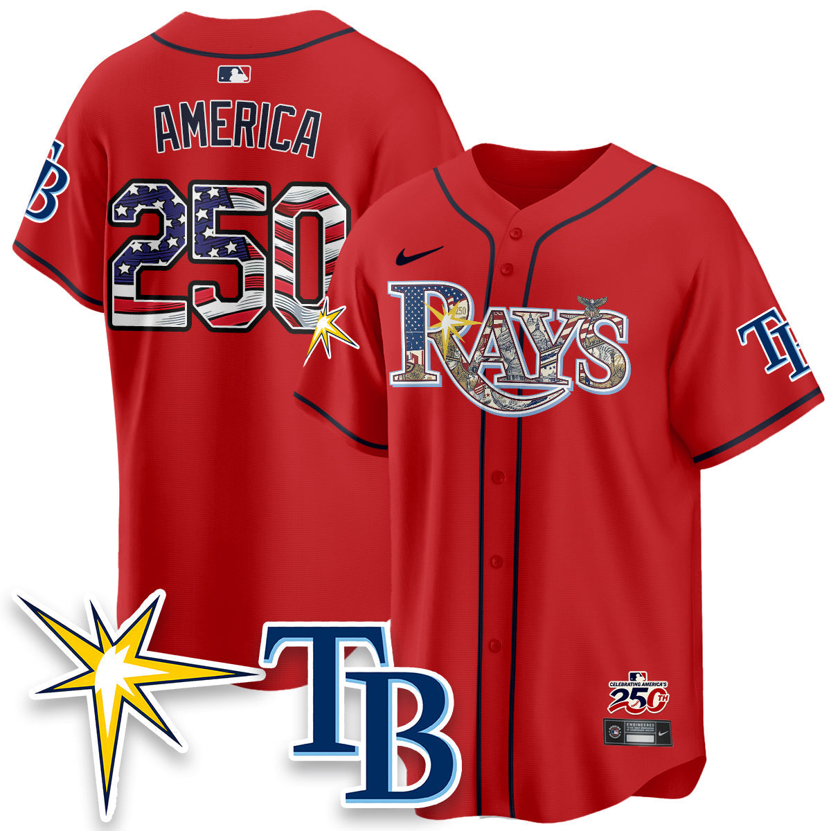 Tampa Bay Rays 2026 Independence Day USA Vapor Limited Jersey - Stitched