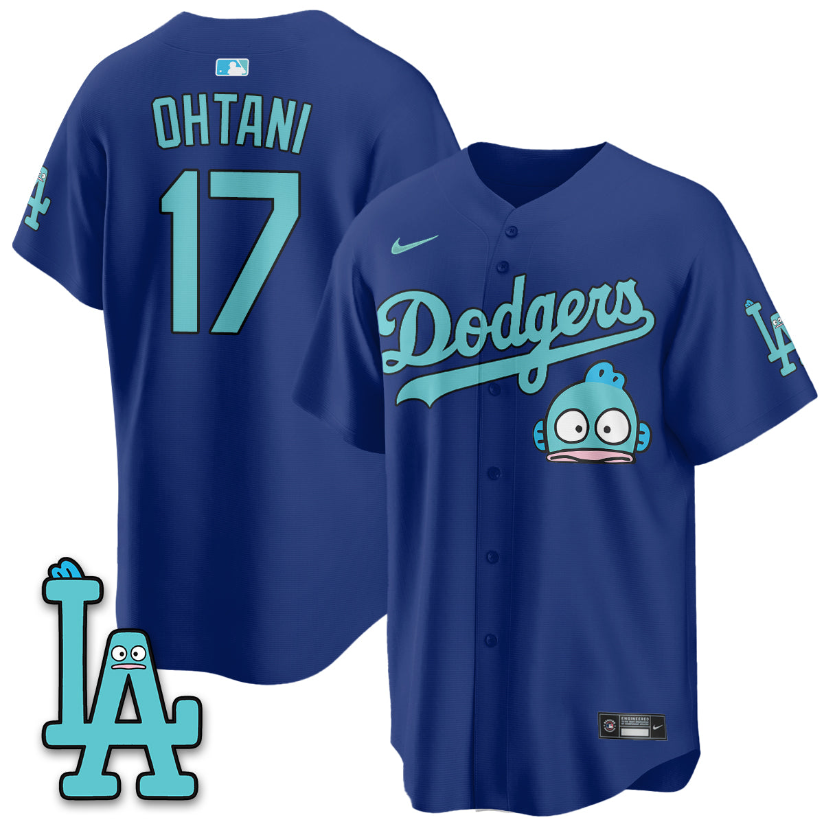 Los Angeles Dodgers x Hangyodon Edition Vapor Jersey- Stitched-Cuztomshoes