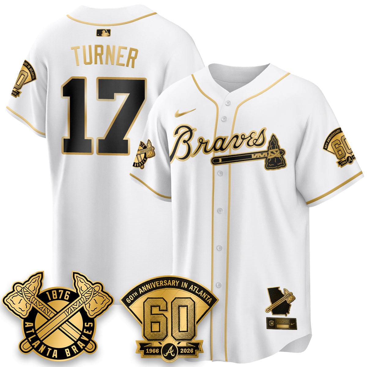 Atlanta Braves 60th Anniversary Special Edition Vapor Limited Jersey - Stitched-Cuztomshoes