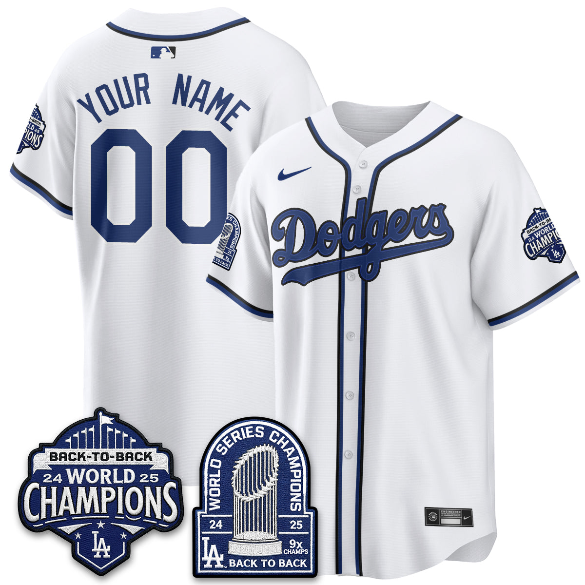 Los Angeles Dodgers 2026 Black Out Style Vapor Limited Custom Jersey - B2B Champs - Stitched-Cuztomshoes
