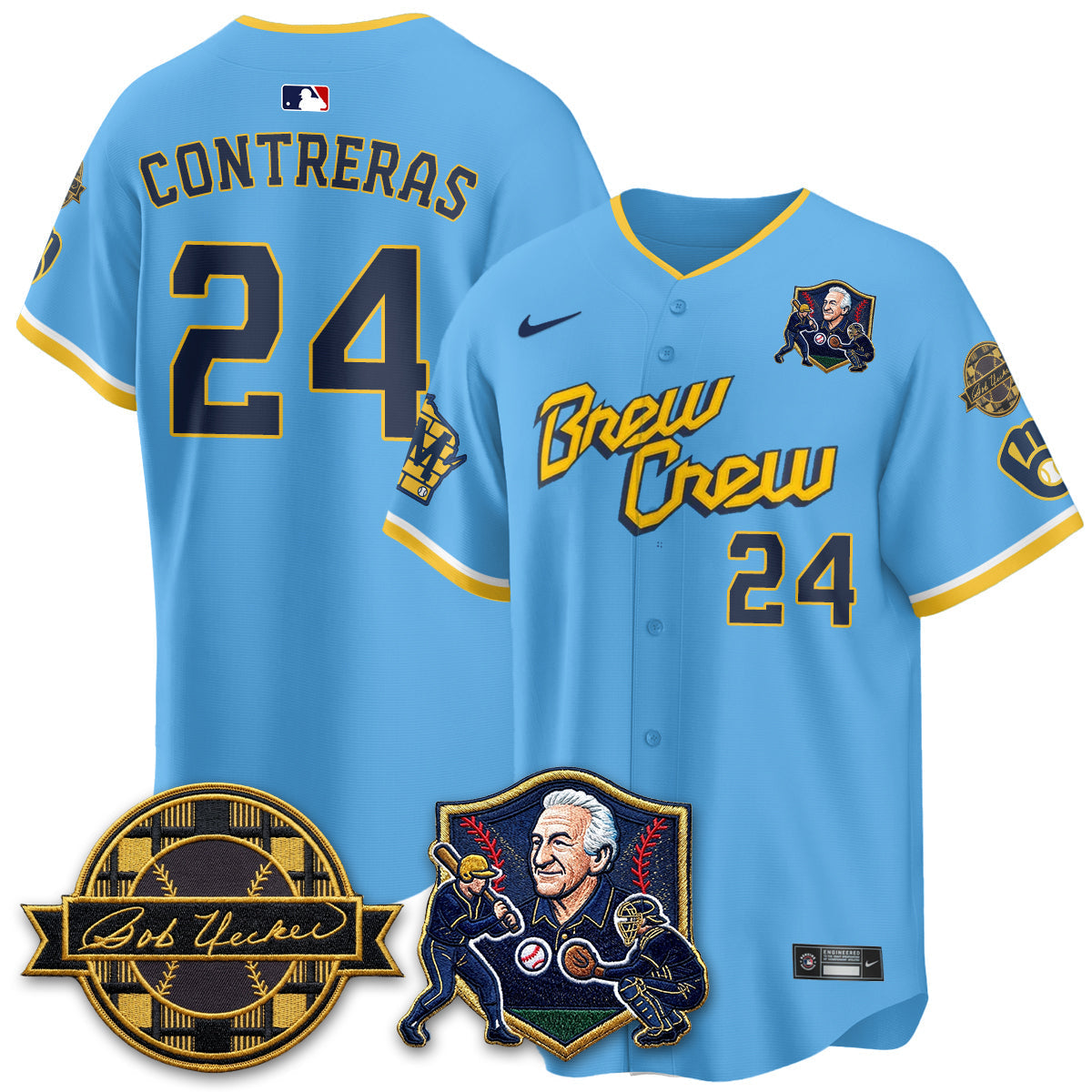 Milwaukee Brewers Bob Uecker - 54 Seasons for Brewers' Vapor Limited Gold Jersey - Stitched