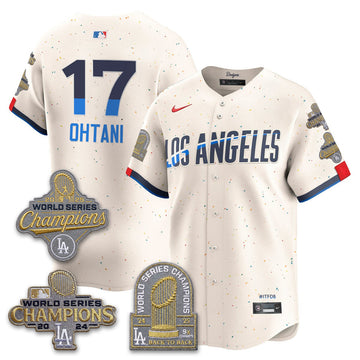 Los Angeles Dodgers Gold Collection Stadium Vapor Limited Jersey - Back to Back 9x Champs - Stitched-Cuztomshoes