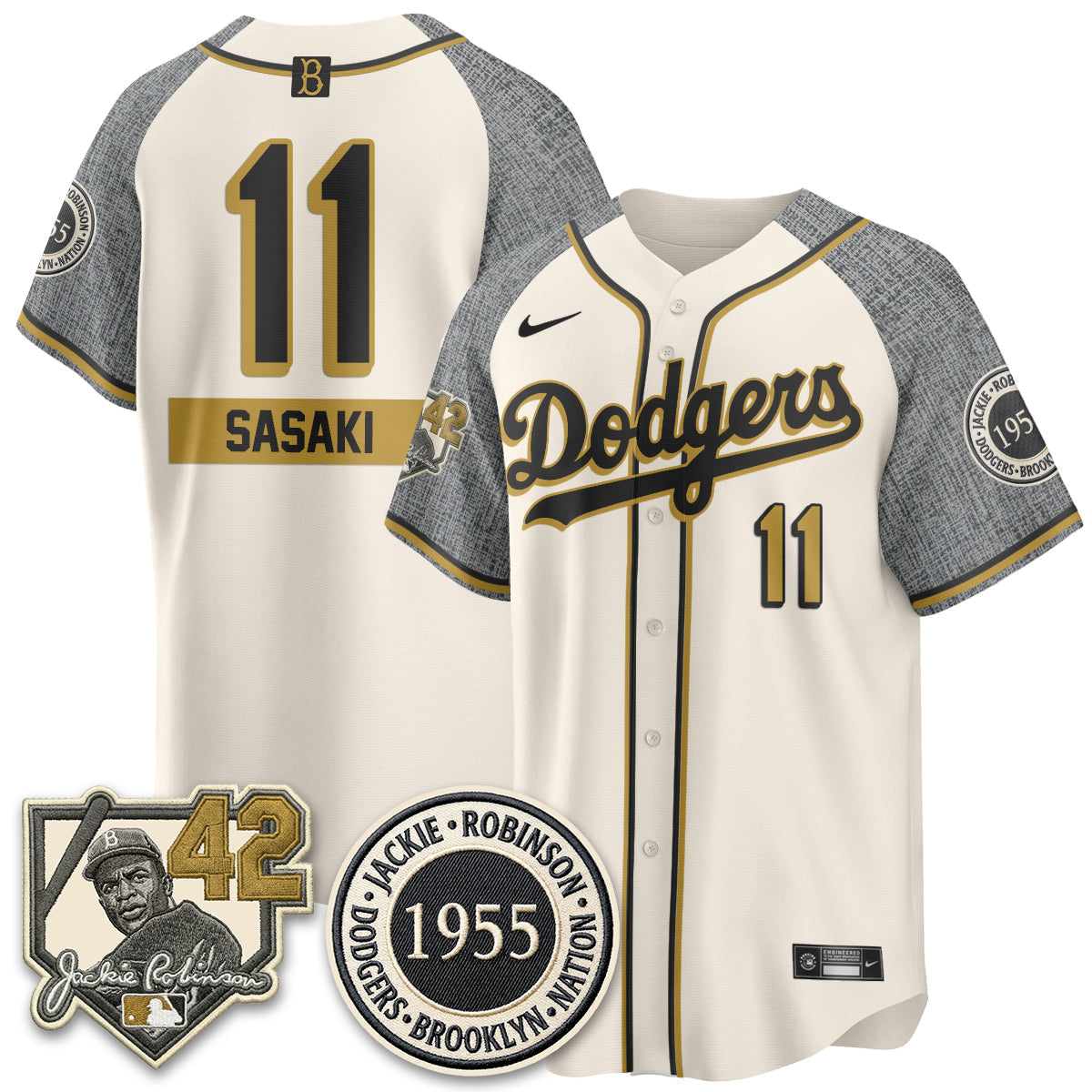 Los Angeles Dodgers 2026 New Era Jackie Robinson Vapor Limited Jersey - Stitched-Cuztomshoes