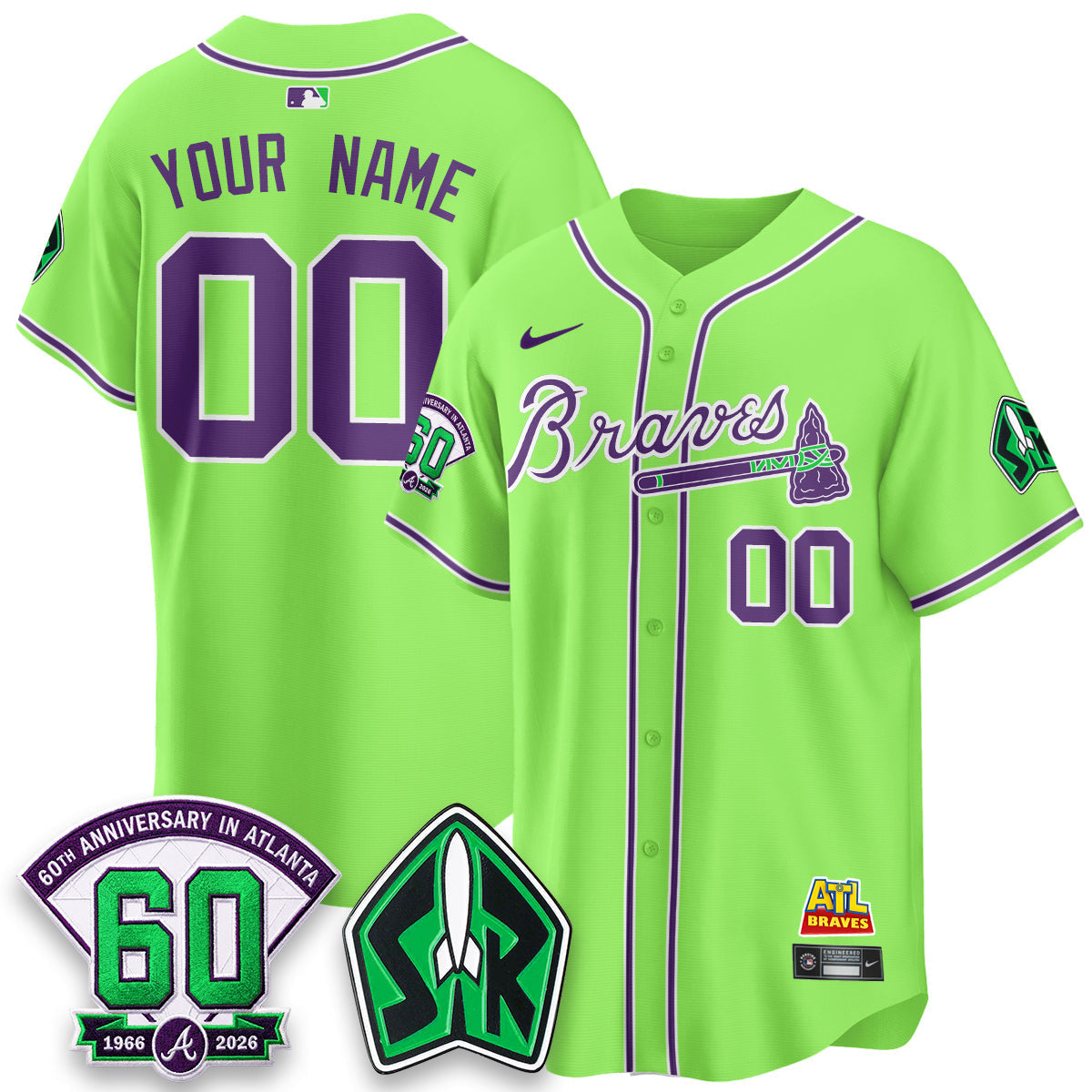 Atlanta Braves 60th Anniversary Space Ranger Edition Vapor Limited Custom Jersey - Stitched