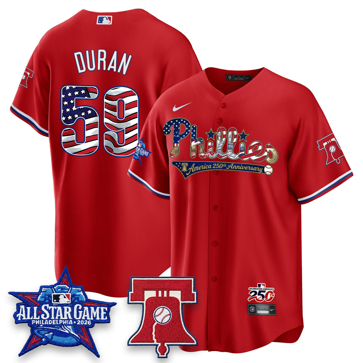 Philadelphia Phillies 2026 Independence Day USA Vapor Limited Jersey - Stitched-Cuztomshoes
