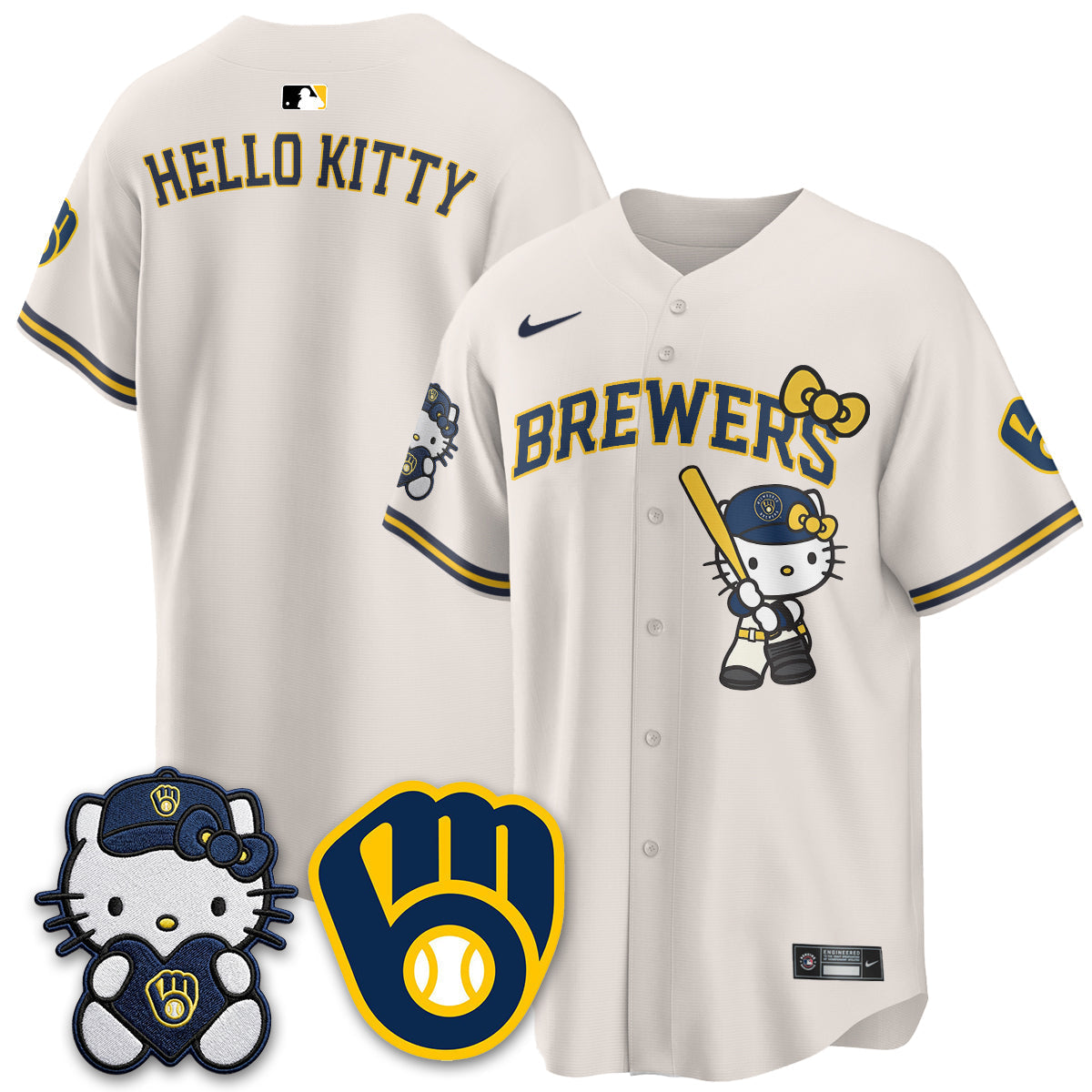 Milwaukee Brewers Meow KT Night Vapor Limited Jersey - Stitched-Cuztomshoes