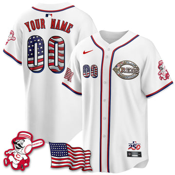 Cincinnati Reds 2026 Independence Day USA Vapor Limited Custom Jersey - Stitched