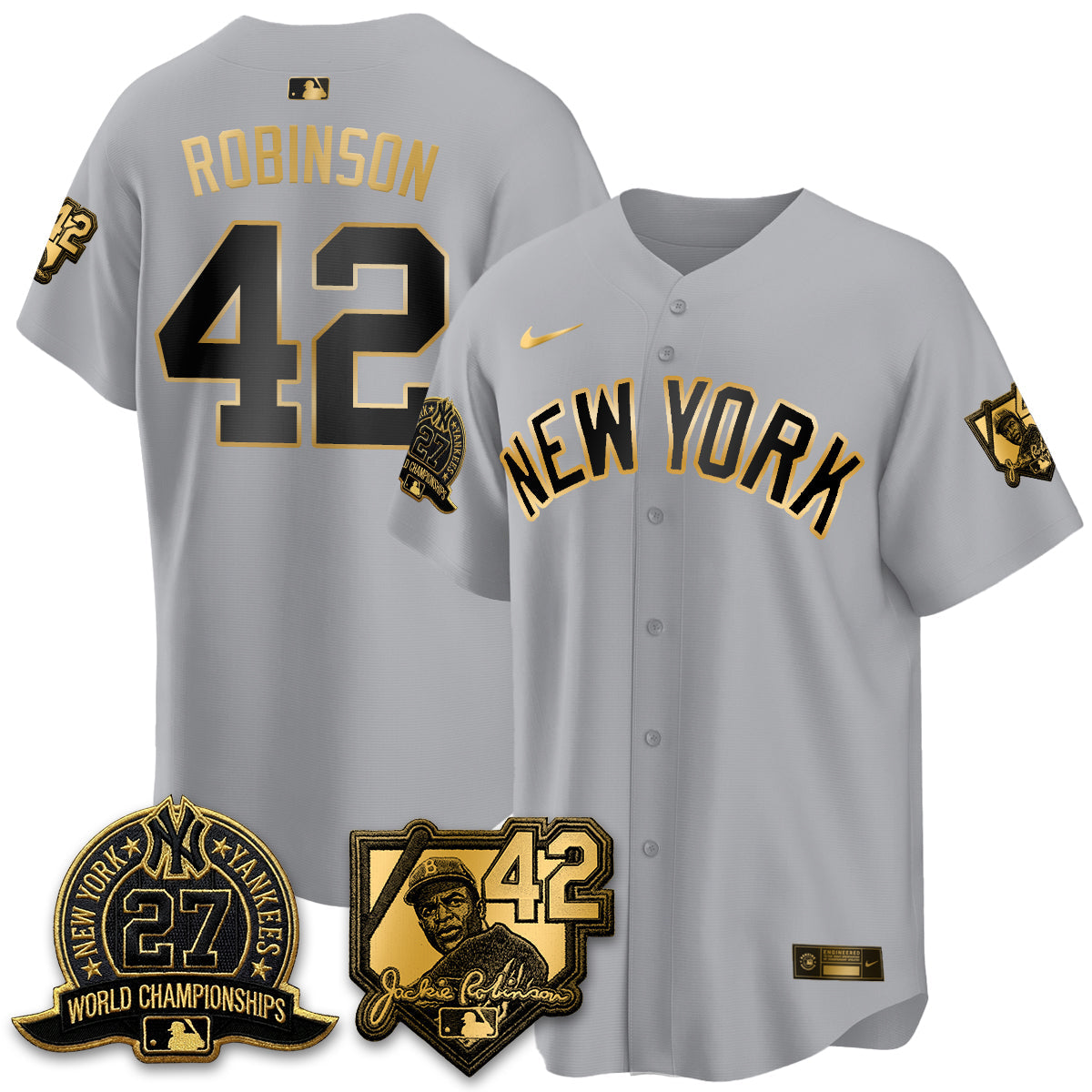 New York Yankees 2026 Jackie Robinson Day Vapor Limited Gold Edition Jersey - Stitched