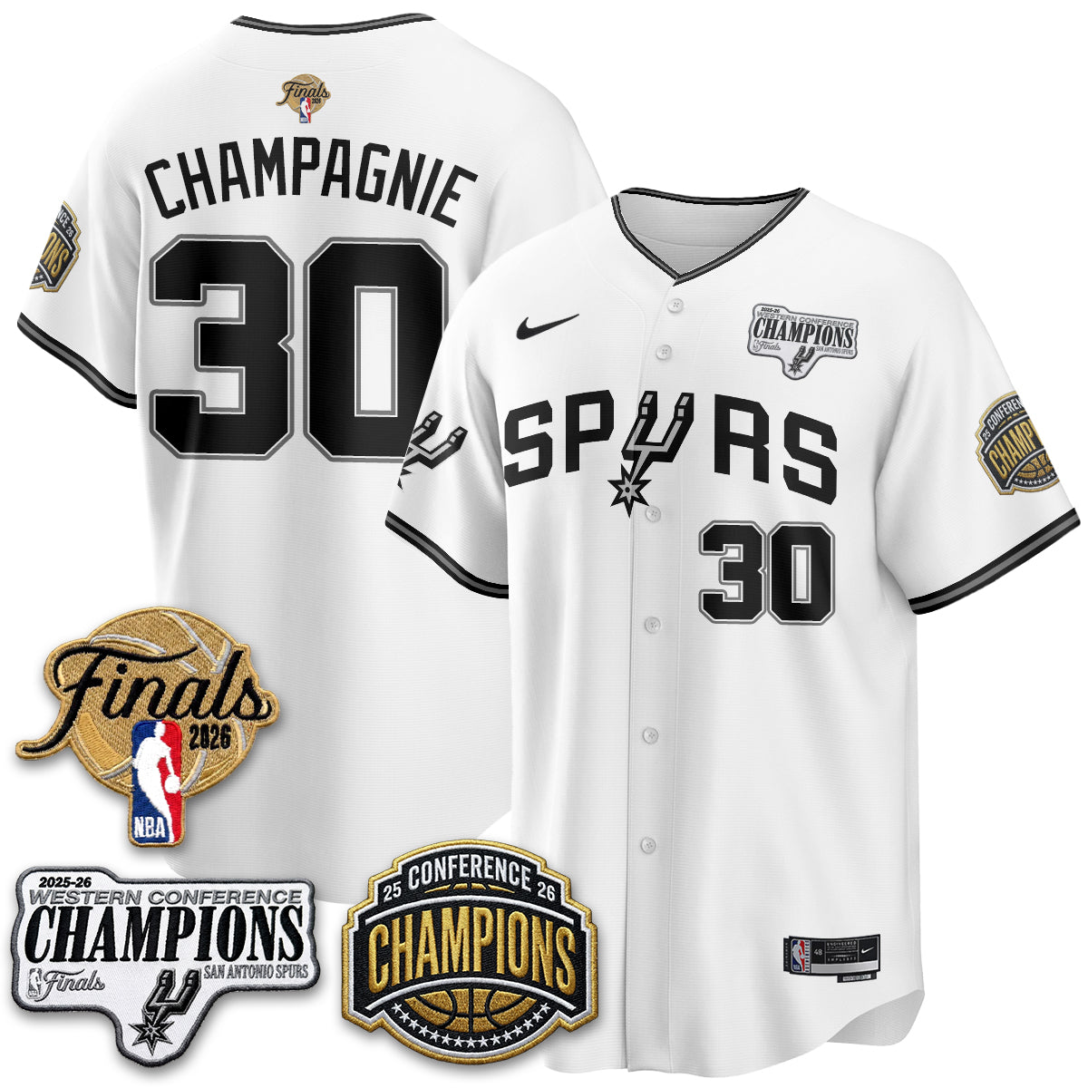 San Antonio Spurs 2026 Basketball Finals Vapor Jersey - Stitched