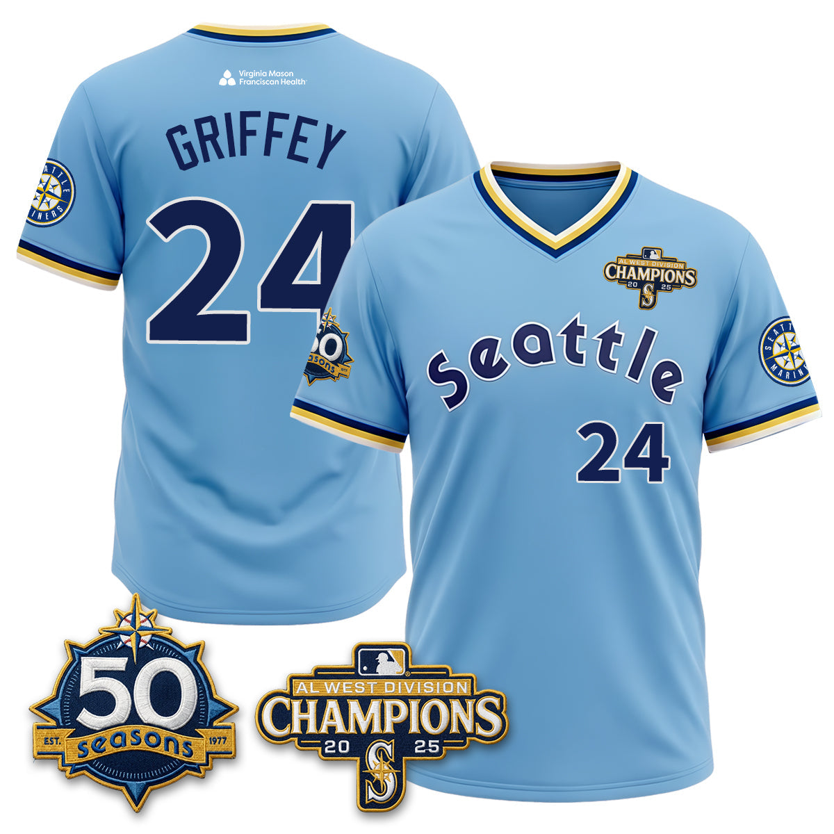 Seattle Mariners 50th Anniversary Throwback Limited Jersey - Stitched