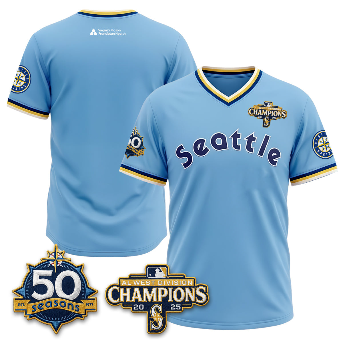 Seattle Mariners 50th Anniversary Throwback Limited Jersey - Stitched