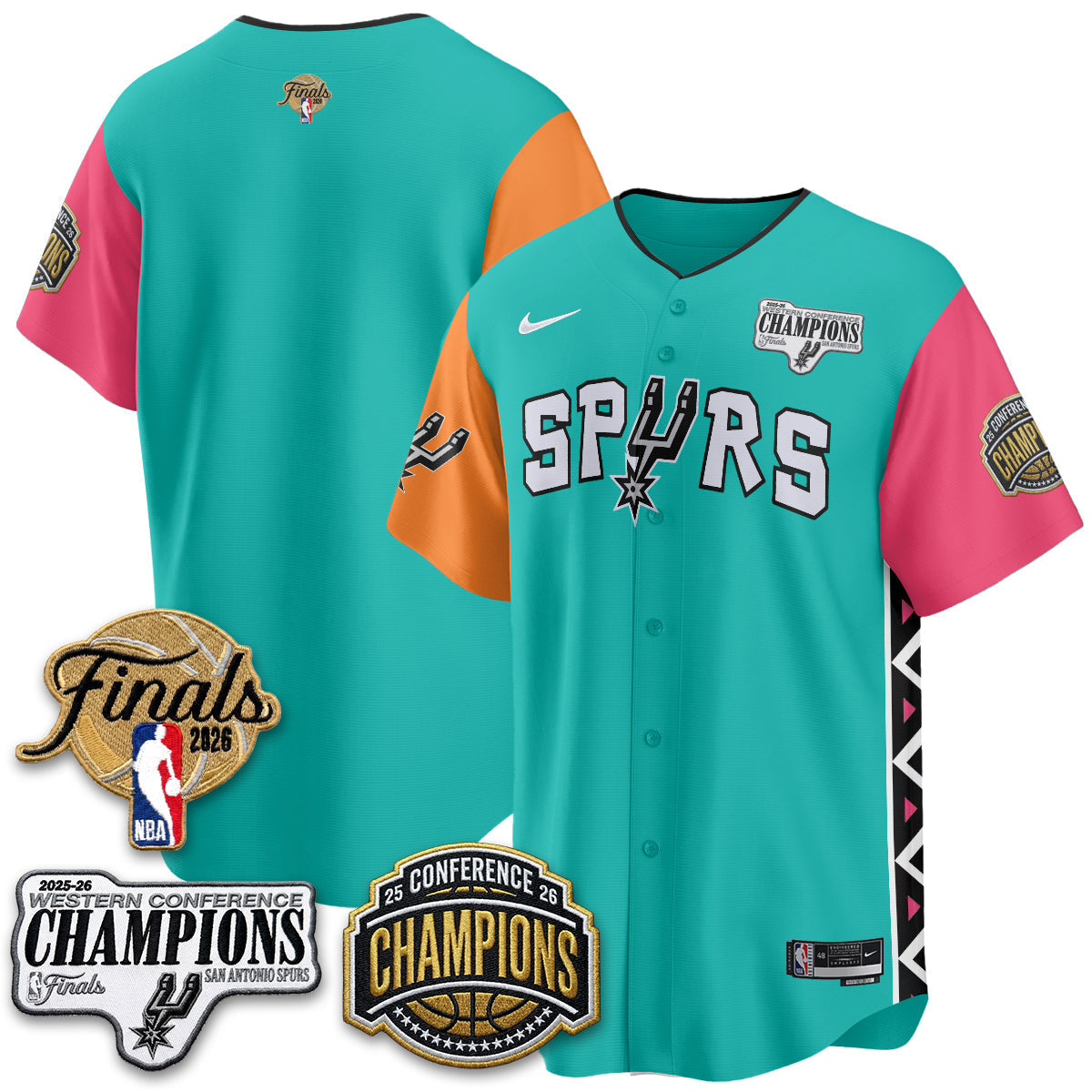 San Antonio Spurs 2026 Basketball Finals Vapor Jersey - Stitched