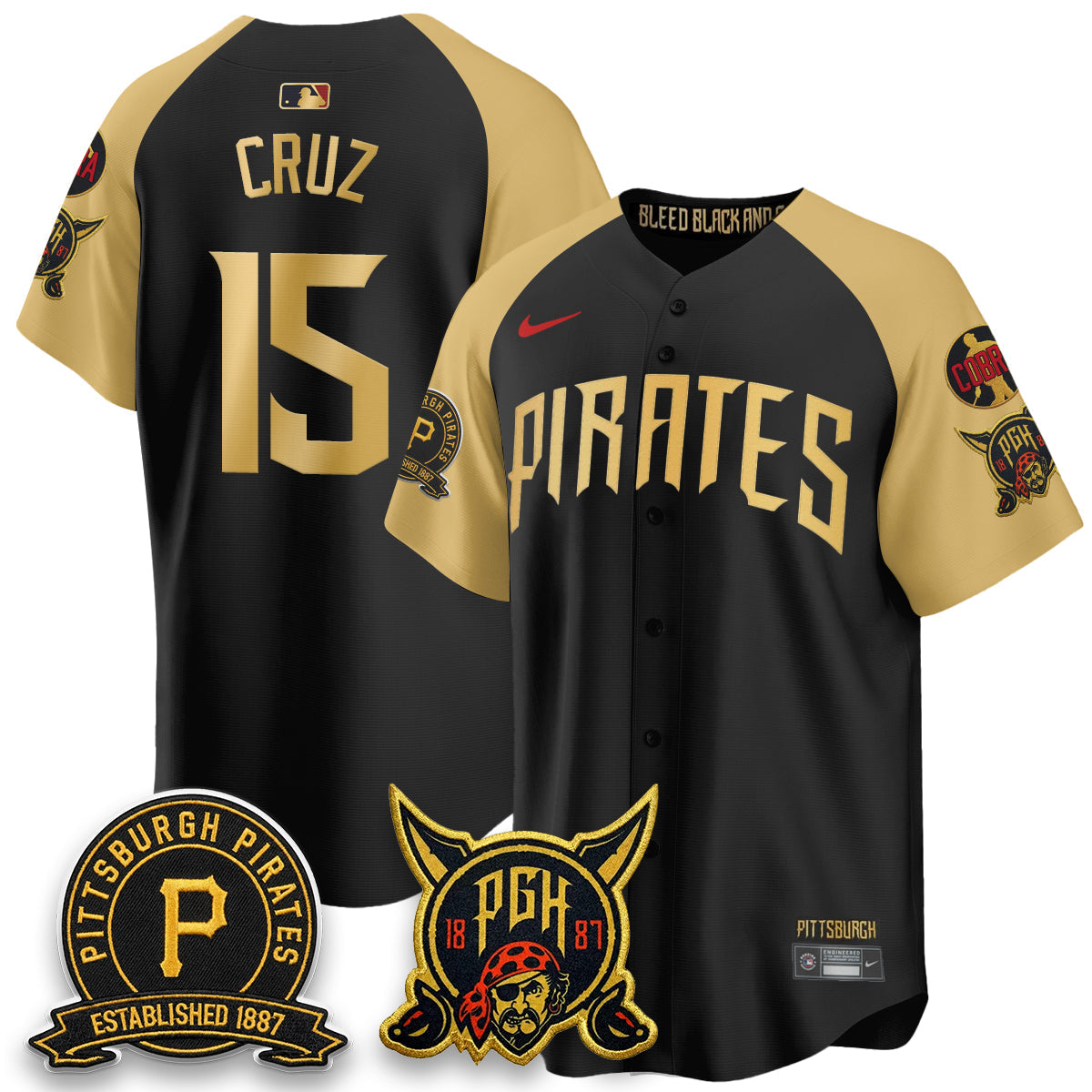 Pittsburgh Pirates Vapor Limited Jersey - Cobra & Est 1887 Patch - Stitched