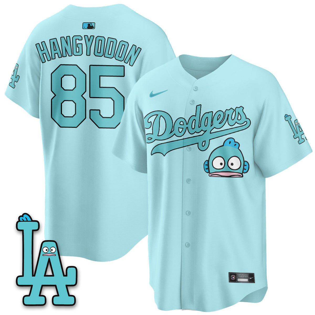 Los Angeles Dodgers x Hangyodon Edition Vapor Jersey- Stitched-Cuztomshoes