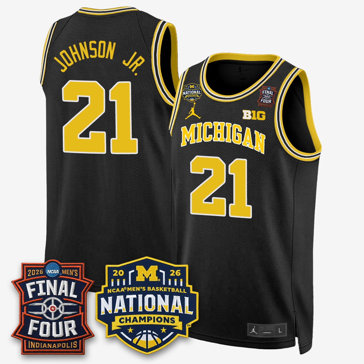 Michigan Wolverines 2026 Men's Basketball Champions Limited Jersey - Stitched-Cuztomshoes