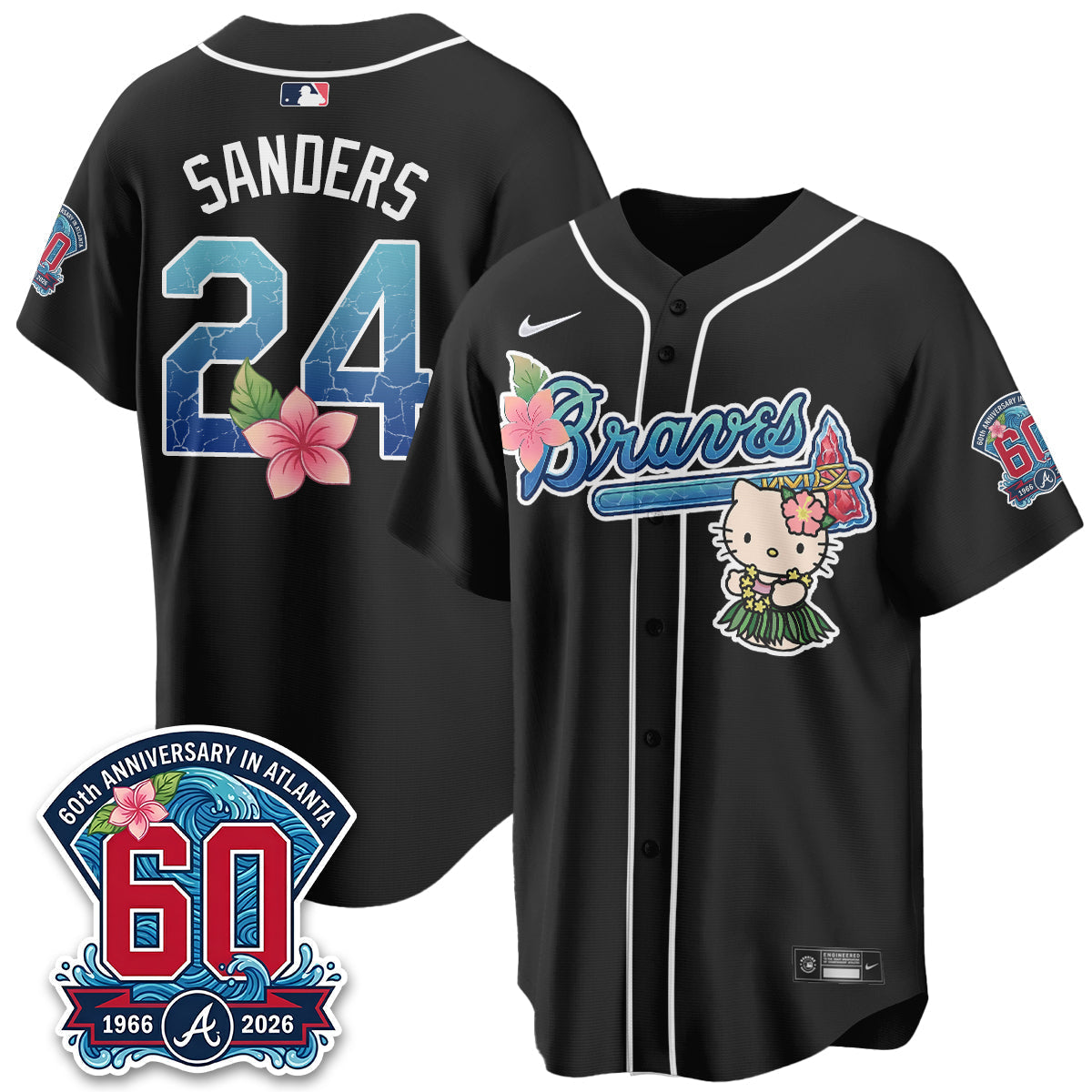 Atlanta Braves x Meow Aloha Spirit Vapor Jersey - Stitched-Cuztomshoes