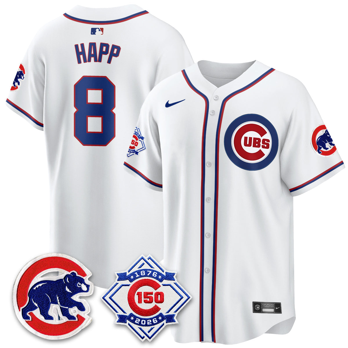 Chicago Cubs 150th Anniversary Black Out Style Vapor Premier Limited Jersey - Stitched