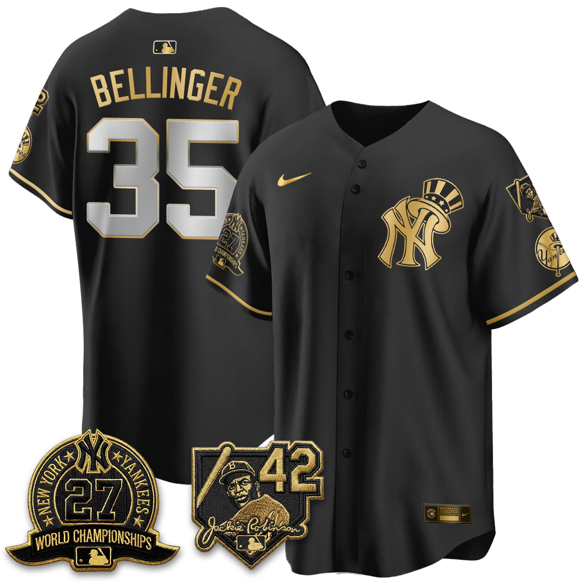 New York Yankees 2026 Jackie Robinson Day Vapor Limited Gold Edition Jersey - Stitched - V2