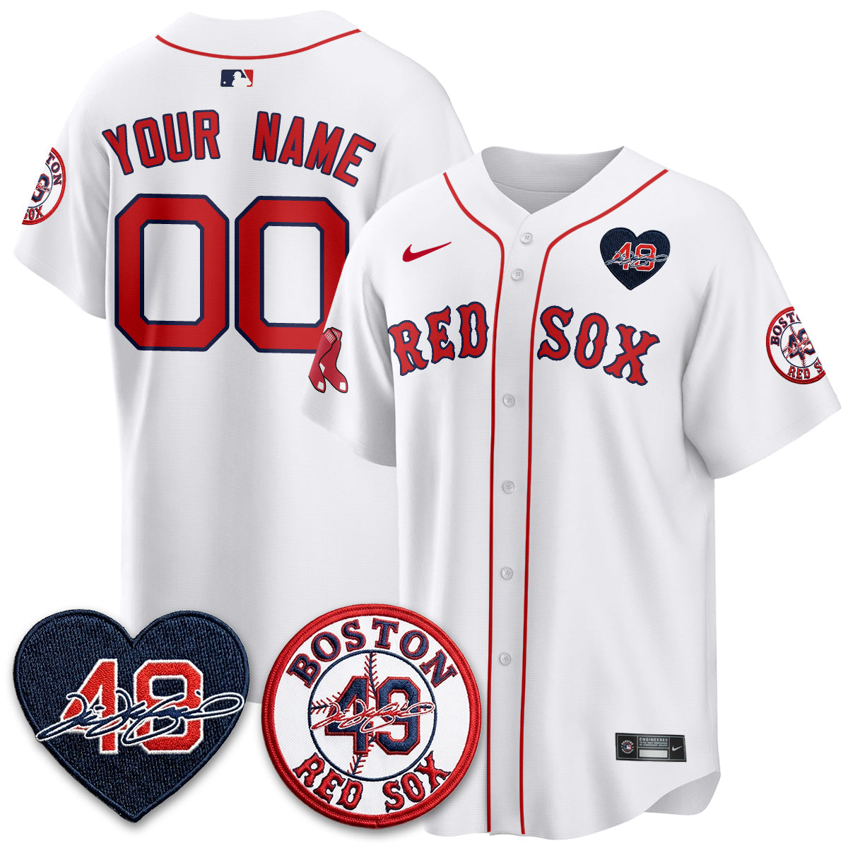 Boston Red Sox Tim Wakefield Memorial Patch Vaper Premier Limited Custom Jersey - Stitched