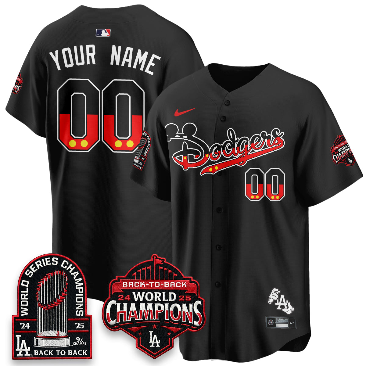 Los Angeles Dodgers x Mouse Vapor Limited Custom Jersey- Stitched-Cuztomshoes