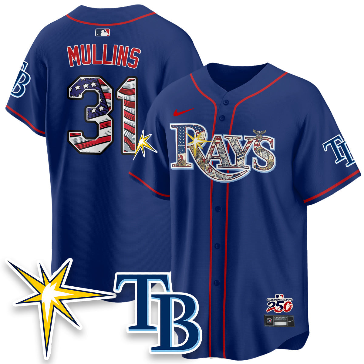 Tampa Bay Rays 2026 Independence Day USA Vapor Limited Jersey - Stitched