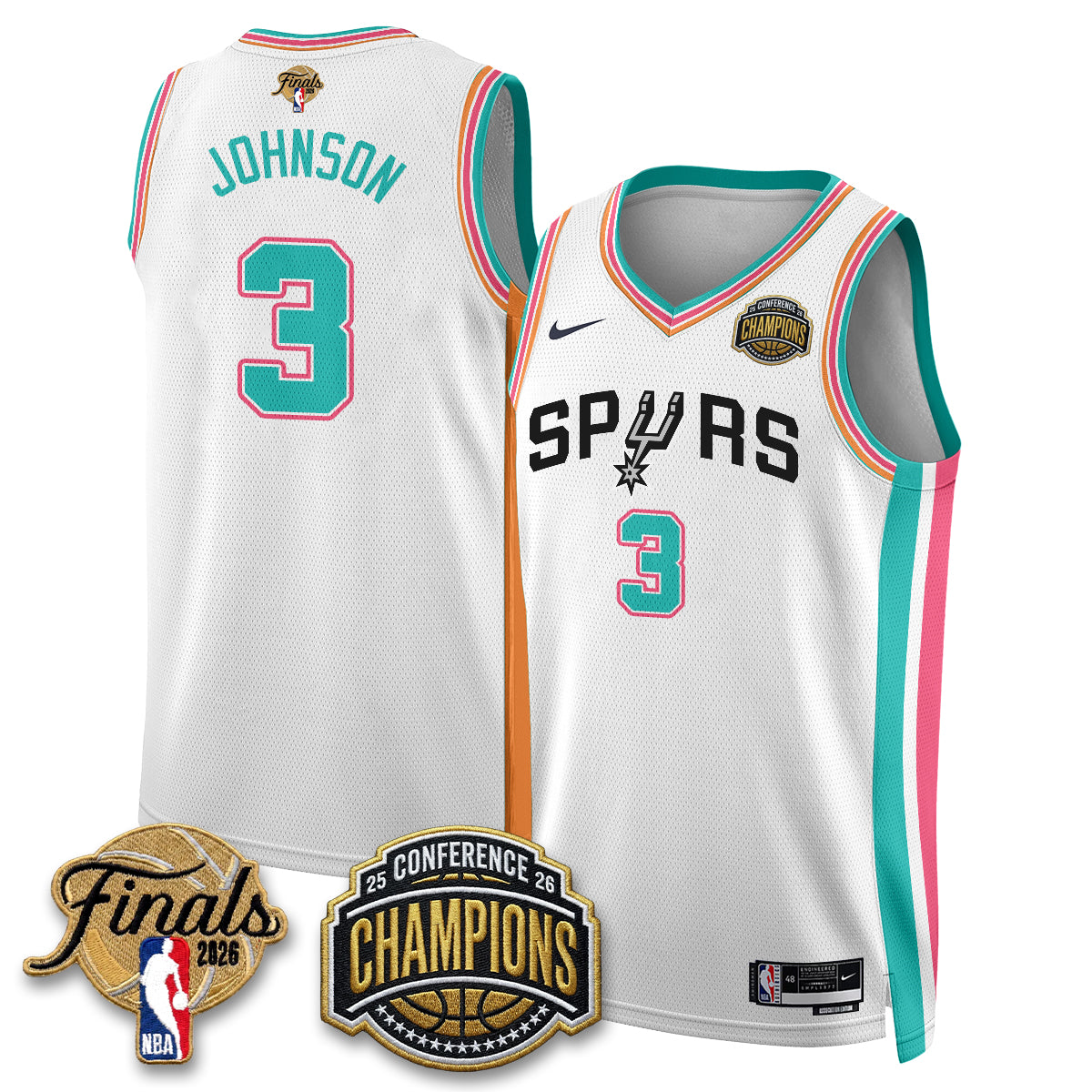 San Antonio Spurs 2026 Basketball  Western Conference Champions Vapor City Edition Jersey - Stitched
