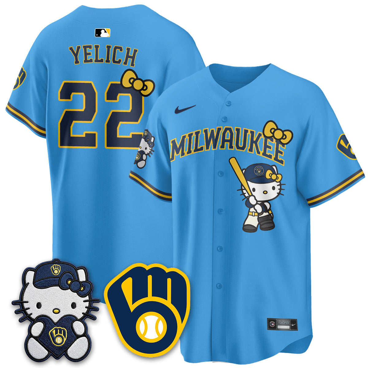 Milwaukee Brewers Meow KT Night Vapor Limited Jersey - Stitched-Cuztomshoes