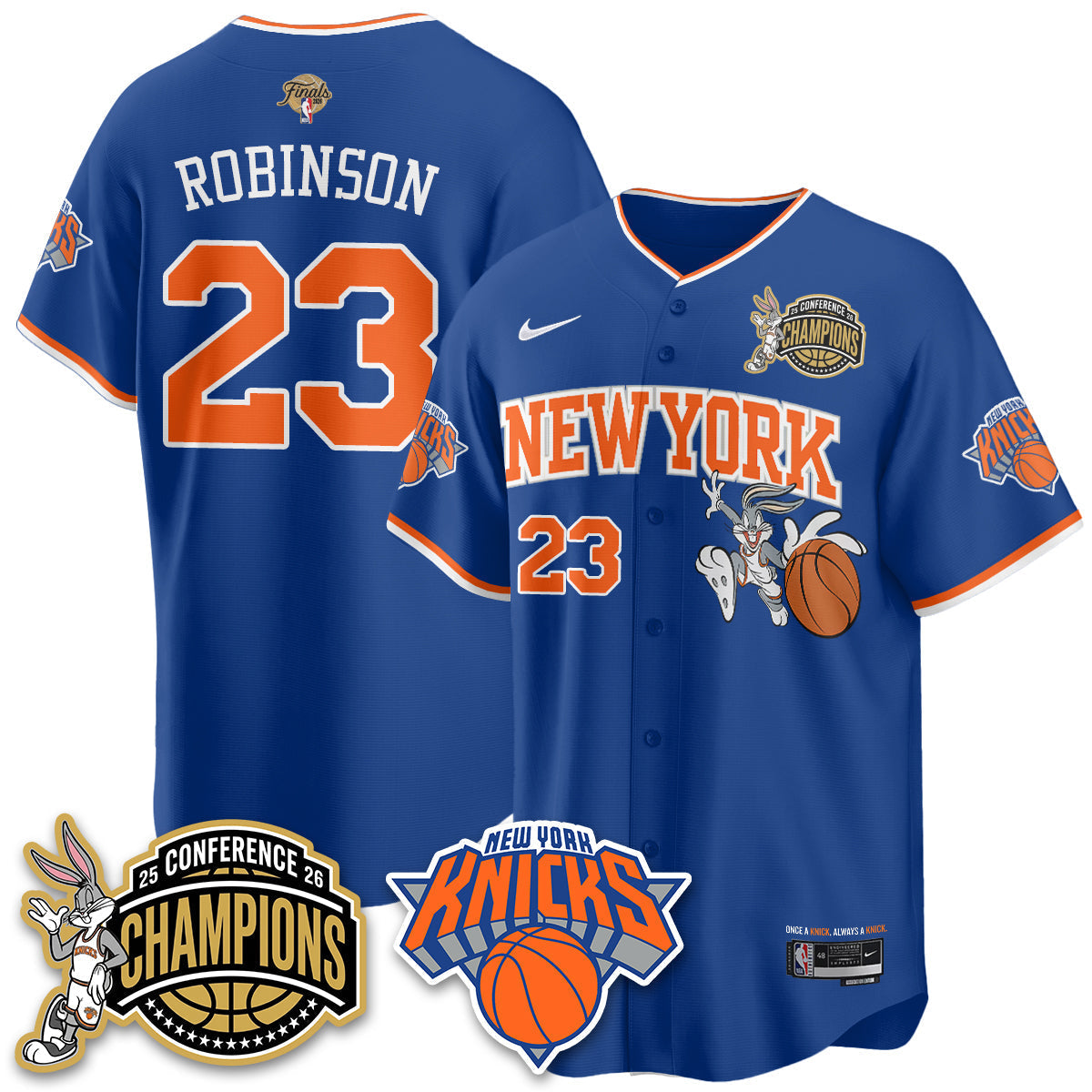 New York Knicks 2026 Basketball Finals x Bunny Vapor Jersey V2- Stitched-Cuztomshoes
