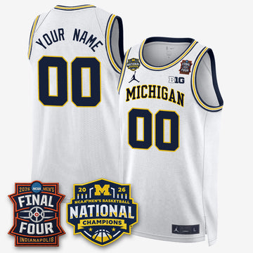 Michigan Wolverines 2026 Men's Basketball Champions Limited Custom Jersey - Stitched-Cuztomshoes