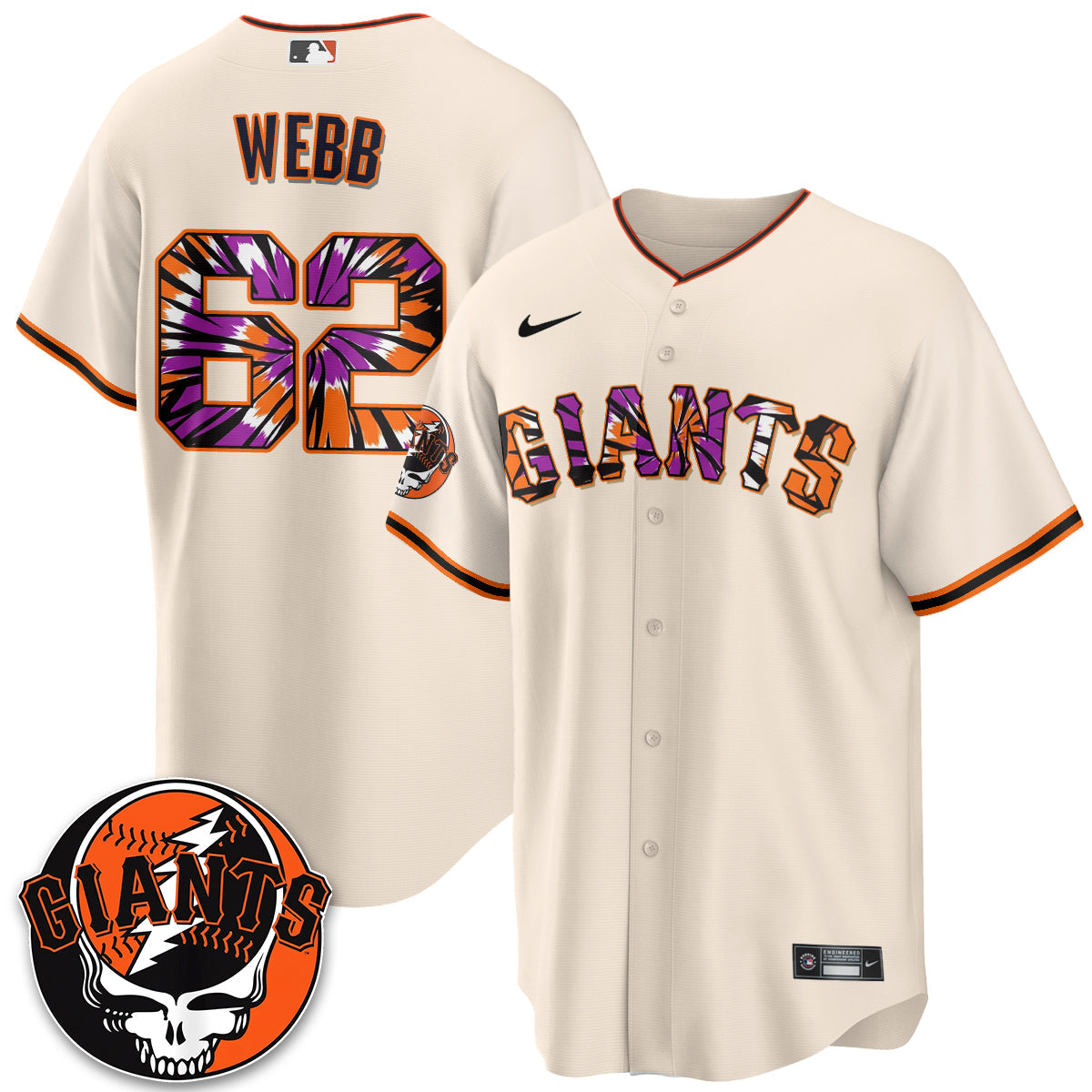 San Francisco Giants x Grateful Dead Vapor Jersey V2 - Stitched