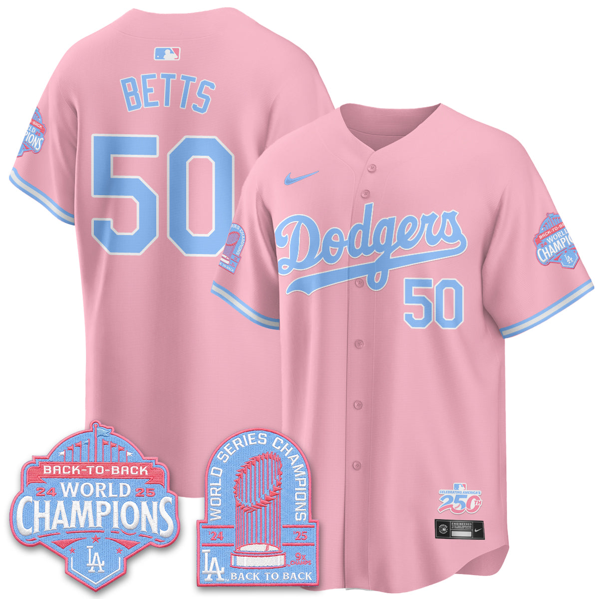 Los Angeles Dodgers x Bubblegum Vapor Jersey - Stitched