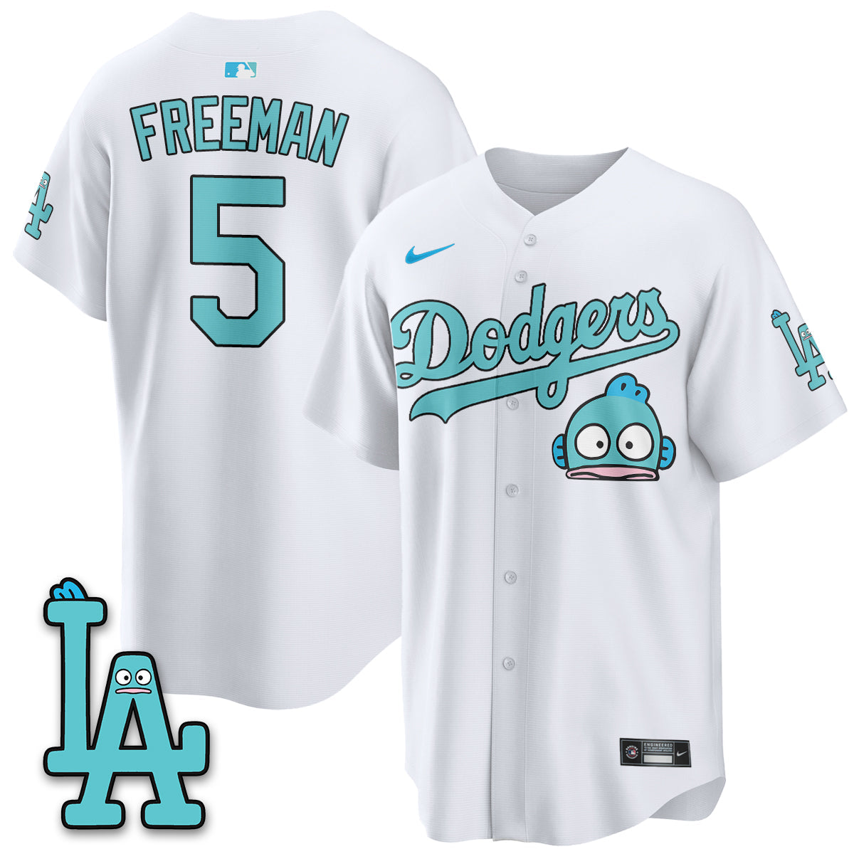 Los Angeles Dodgers x Hangyodon Edition Vapor Jersey- Stitched-Cuztomshoes