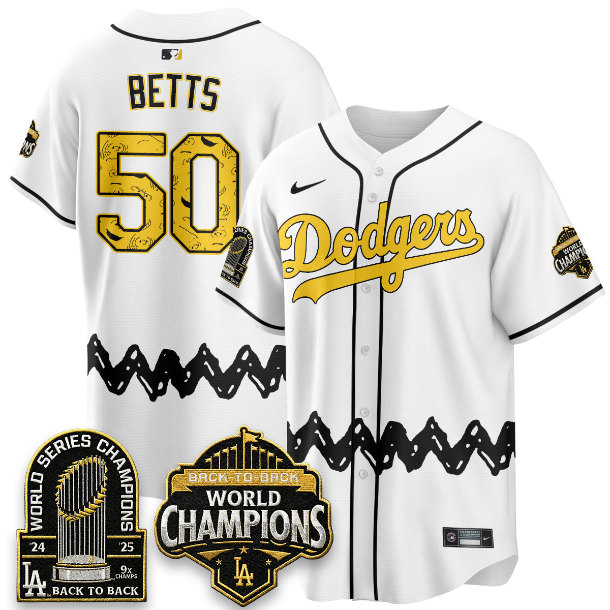 Los Angeles Dodgers x P-nuts Style Vapor Jersey - Stitched-Cuztomshoes