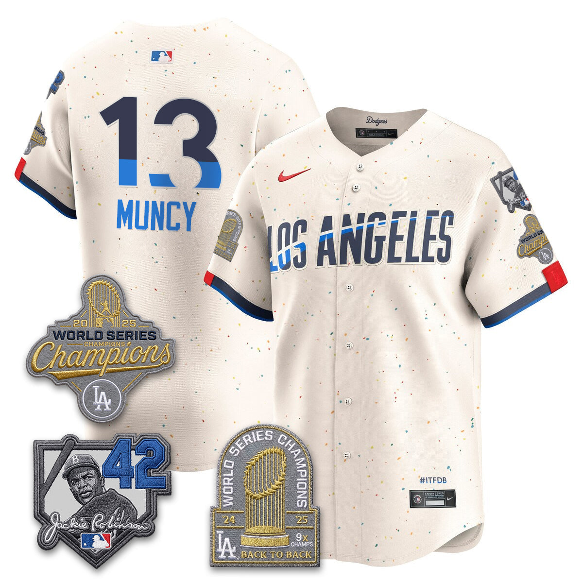 Los Angeles Dodgers 2026 Jackie Robinson New Era Vapor Limited Jersey - Stitched-Cuztomshoes