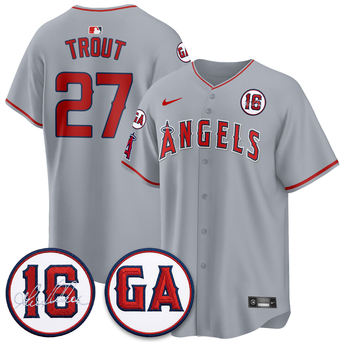 Los Angeles Angels Garret Anderson Tribute Patch Vapor Premier Limited Jersey - Stitched-Cuztomshoes