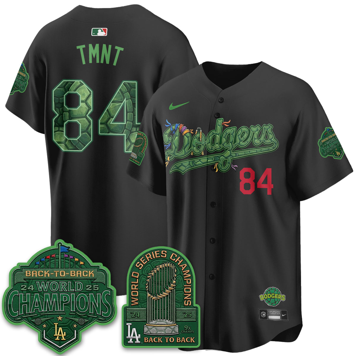 Los Angeles Dodgers x TMNT 2026 Vapor Jersey - Stitched-Cuztomshoes